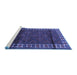 Sideview of Machine Washable Persian Blue Traditional Rug, wshtr1525blu