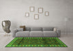 Machine Washable Persian Green Traditional Area Rugs in a Living Room,, wshtr1525grn