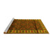 Sideview of Machine Washable Persian Yellow Traditional Rug, wshtr1525yw