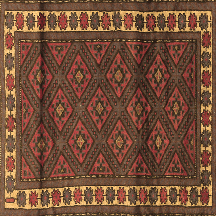 Square Persian Brown Traditional Rug, tr1525brn