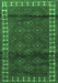 Machine Washable Persian Emerald Green Traditional Area Rugs, wshtr1525emgrn