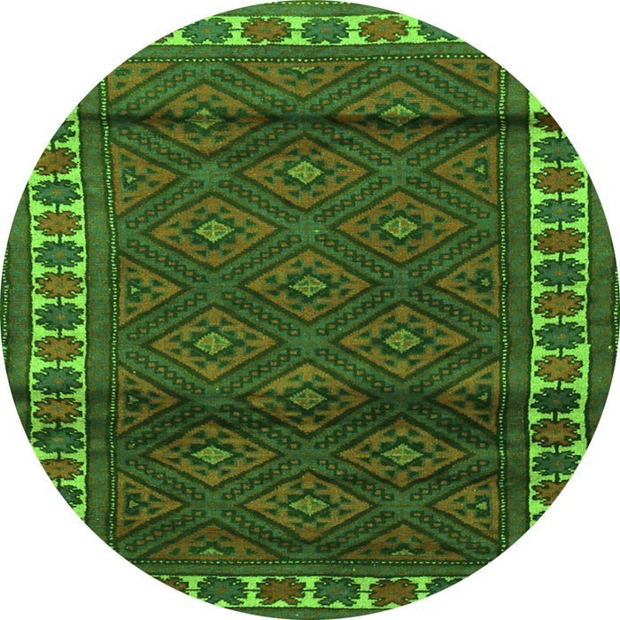 Square Persian Green Traditional Rug, tr1525grn