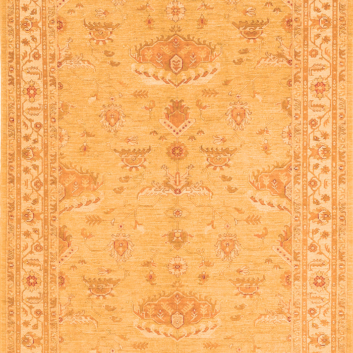 Serging Thickness of Machine Washable Persian Orange Traditional Area Rugs, wshtr1526org