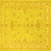 Square Persian Yellow Traditional Rug, tr1526yw