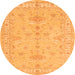 Machine Washable Persian Orange Traditional Area Rugs, wshtr1526org