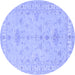 Round Persian Blue Traditional Rug, tr1526blu