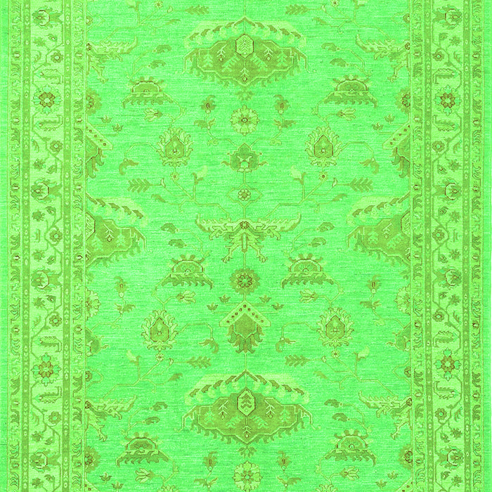Serging Thickness of Machine Washable Persian Green Traditional Area Rugs, wshtr1526grn