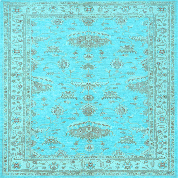 Square Machine Washable Persian Light Blue Traditional Rug, wshtr1526lblu