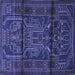 Square Machine Washable Persian Blue Traditional Rug, wshtr1527blu