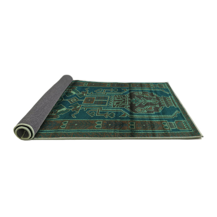Sideview of Persian Turquoise Traditional Rug, tr1527turq