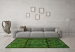 Machine Washable Persian Green Traditional Area Rugs in a Living Room,, wshtr1527grn