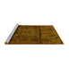 Sideview of Machine Washable Persian Yellow Traditional Rug, wshtr1527yw