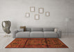 Machine Washable Persian Orange Traditional Area Rugs in a Living Room, wshtr1527org