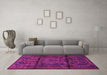 Machine Washable Persian Pink Traditional Rug in a Living Room, wshtr1527pnk