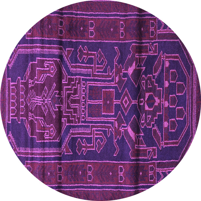 Round Persian Purple Traditional Rug, tr1527pur