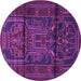 Round Persian Purple Traditional Rug, tr1527pur