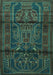 Machine Washable Persian Turquoise Traditional Area Rugs, wshtr1527turq