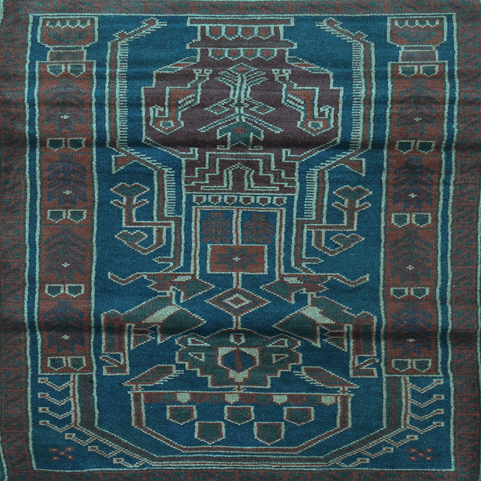 Square Persian Light Blue Traditional Rug, tr1527lblu
