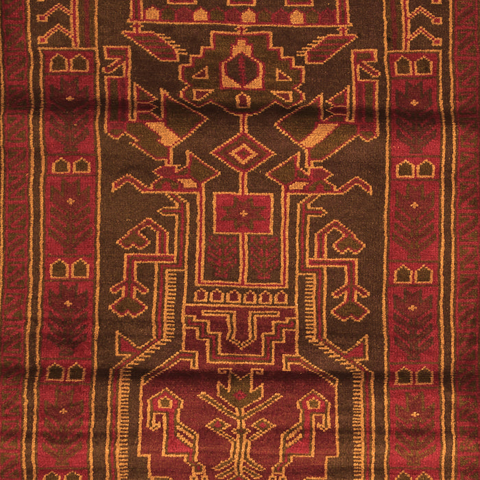 Serging Thickness of Machine Washable Persian Orange Traditional Area Rugs, wshtr1527org