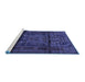 Sideview of Machine Washable Persian Blue Traditional Rug, wshtr1527blu