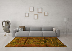 Machine Washable Persian Yellow Traditional Rug in a Living Room, wshtr1527yw