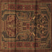 Square Persian Brown Traditional Rug, tr1527brn