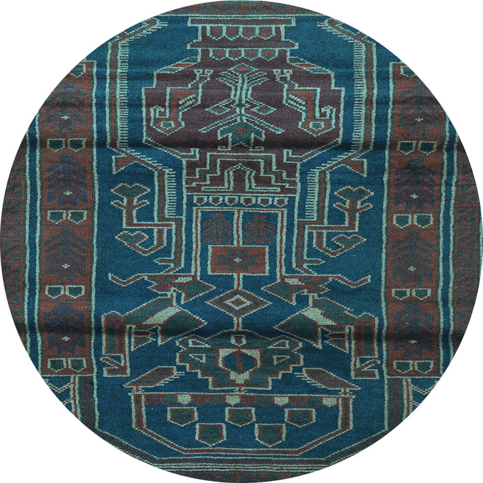 Round Persian Light Blue Traditional Rug, tr1527lblu