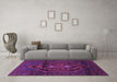 Machine Washable Persian Purple Traditional Area Rugs in a Living Room, wshtr1528pur