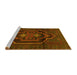 Sideview of Machine Washable Persian Yellow Traditional Rug, wshtr1528yw