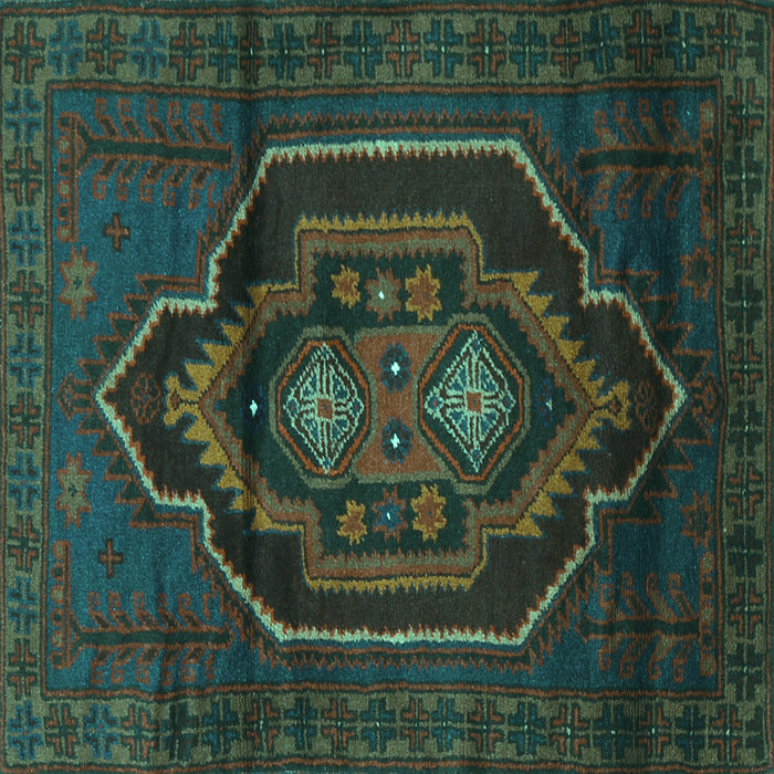 Square Persian Turquoise Traditional Rug, tr1528turq