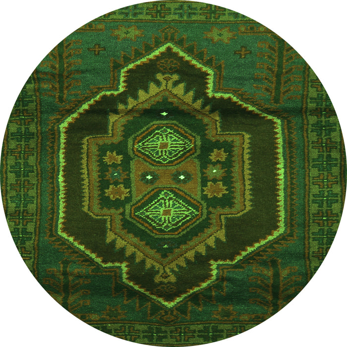 Square Persian Green Traditional Rug, tr1528grn