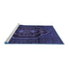 Sideview of Machine Washable Persian Blue Traditional Rug, wshtr1528blu