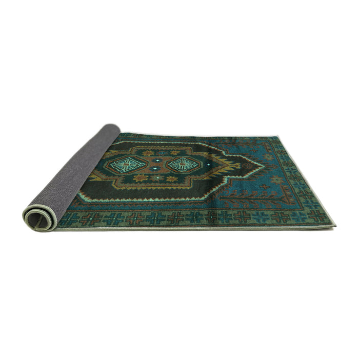 Sideview of Persian Turquoise Traditional Rug, tr1528turq