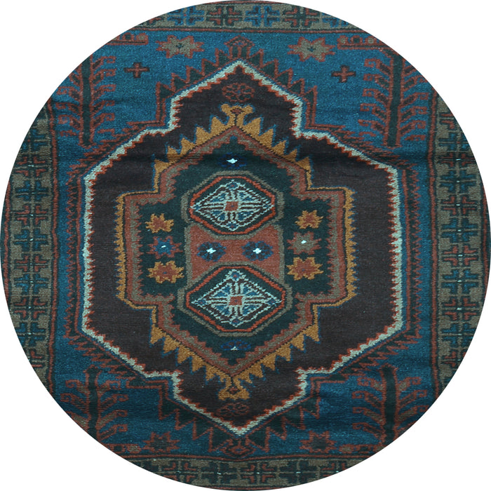 Round Persian Light Blue Traditional Rug, tr1528lblu