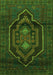 Serging Thickness of Machine Washable Persian Green Traditional Area Rugs, wshtr1528grn