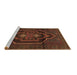 Sideview of Machine Washable Persian Brown Traditional Rug, wshtr1528brn