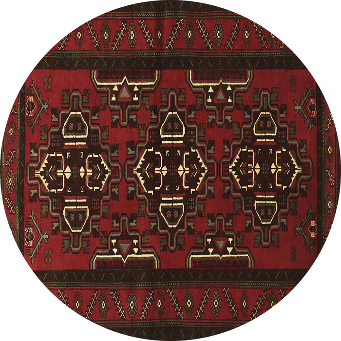 Round Persian Brown Traditional Rug, tr1529brn