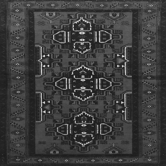 Round Machine Washable Persian Gray Traditional Rug, wshtr1529gry