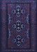 Machine Washable Persian Blue Traditional Rug, wshtr1529blu