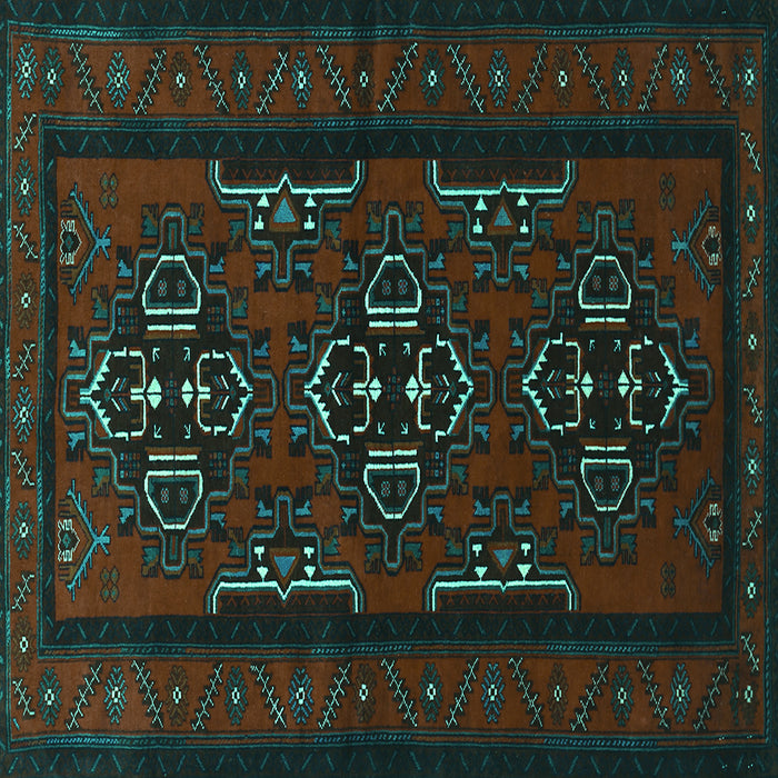 Square Persian Turquoise Traditional Rug, tr1529turq
