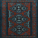 Square Machine Washable Persian Light Blue Traditional Rug, wshtr1529lblu