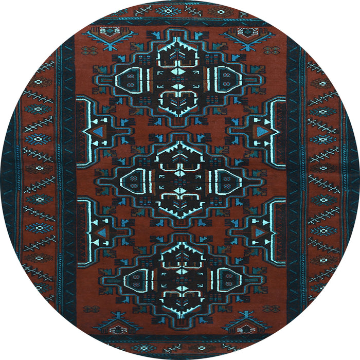 Round Persian Light Blue Traditional Rug, tr1529lblu