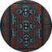 Round Persian Light Blue Traditional Rug, tr1529lblu