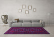 Machine Washable Persian Purple Traditional Area Rugs in a Living Room, wshtr1529pur