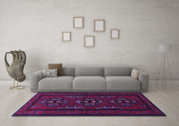 Machine Washable Persian Purple Traditional Rug, wshtr1529pur