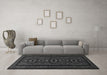 Machine Washable Persian Gray Traditional Rug in a Living Room,, wshtr1529gry