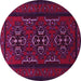 Round Persian Pink Traditional Rug, tr1529pnk