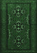 Machine Washable Persian Emerald Green Traditional Area Rugs, wshtr1529emgrn