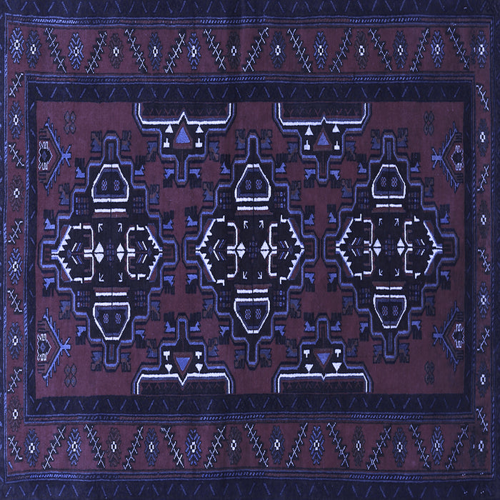 Square Persian Blue Traditional Rug, tr1529blu