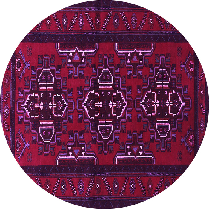 Round Machine Washable Persian Pink Traditional Rug, wshtr1529pnk